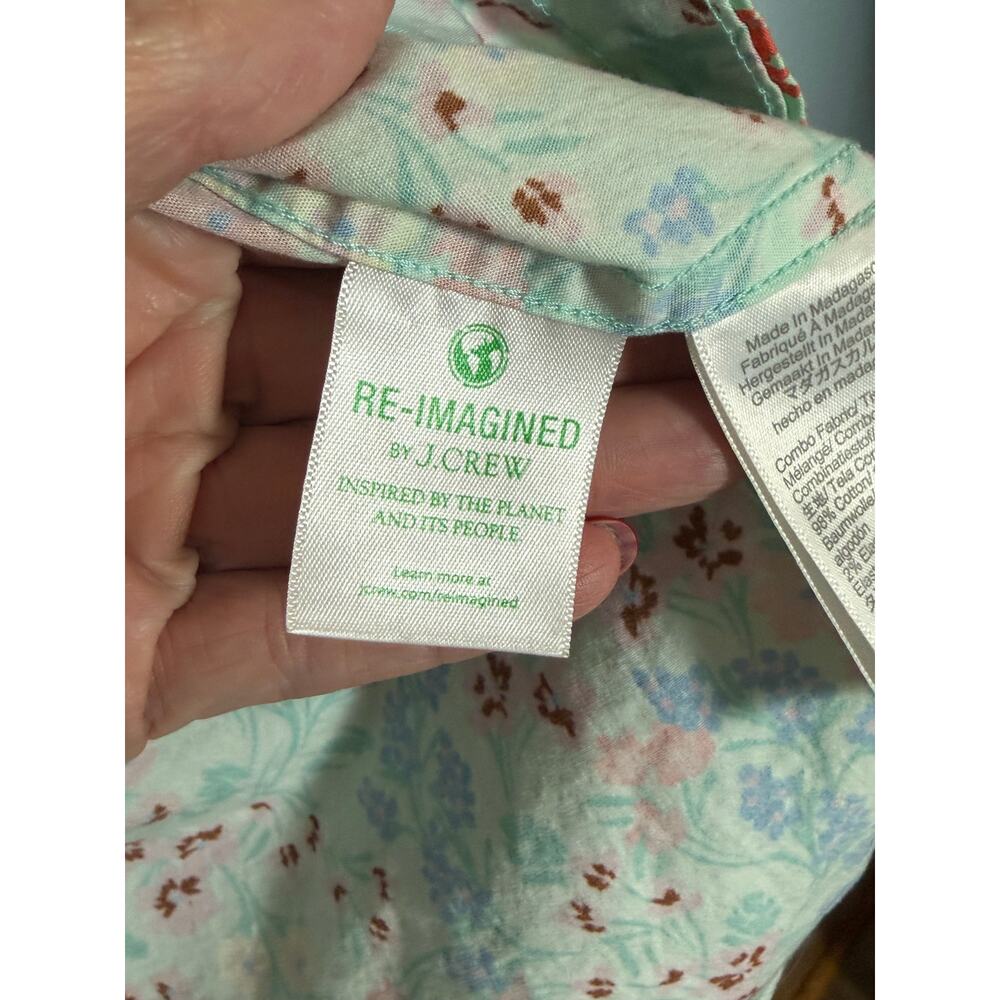 Reimagined by J. Crew Flex Washed Slim Fit Floral Shirt Medium Spring Summer - Picture 5 of 6